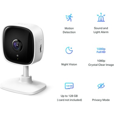 TP-LINK TAPO C100 FHD 1080P GECE GÖRÜŞLÜ KAMERA Wi-Fi VAR - Güvenlik Kameraları IP ürünleri tekmarshop.com'da